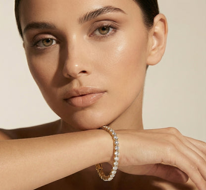 Genoveva 6MM 4 Prong Round Moissanite Tennis Bracelets