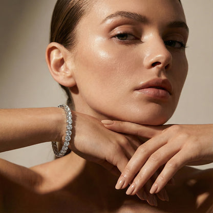 Genoveva 6MM 4 Prong Round Moissanite Tennis Bracelets