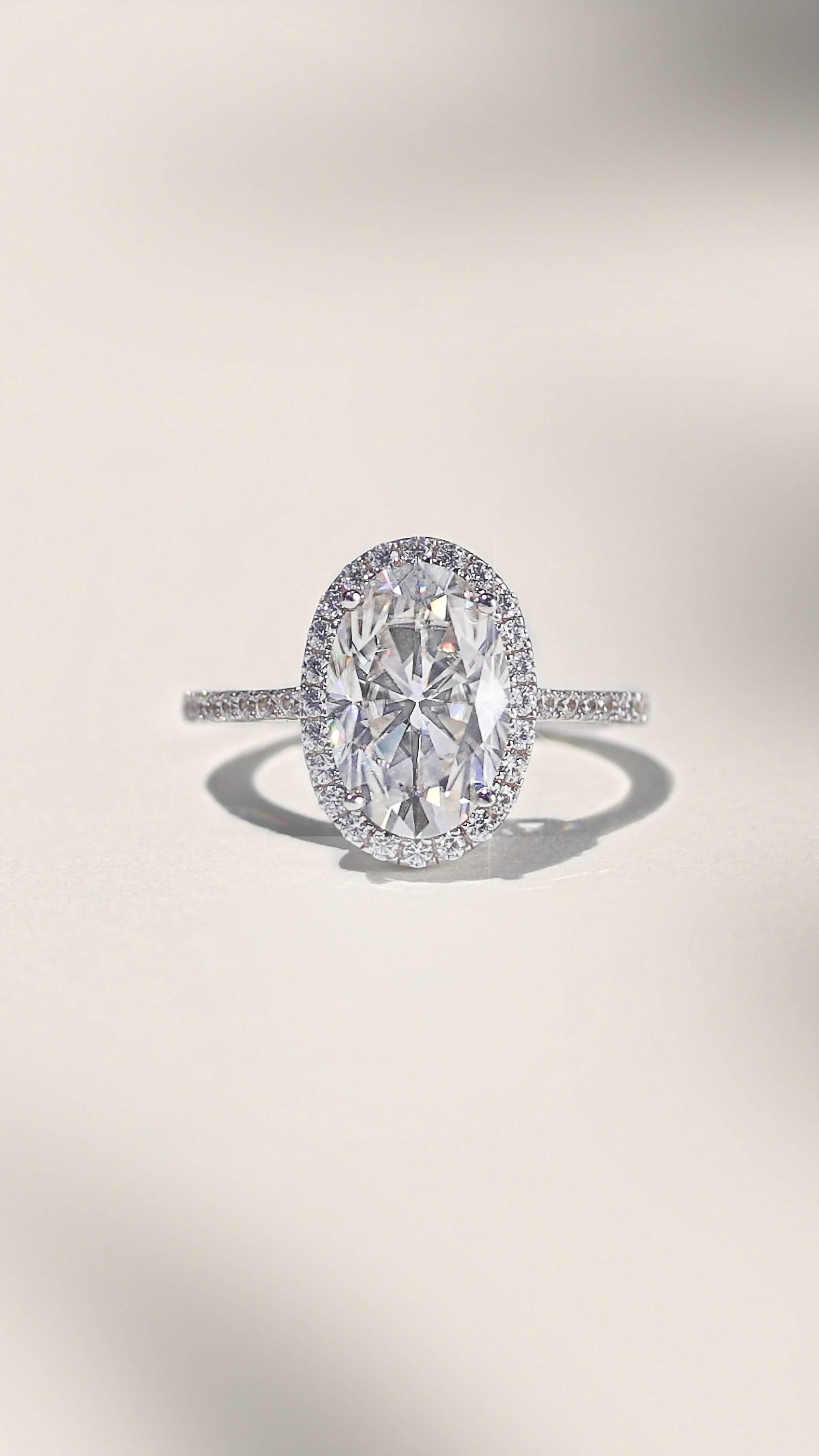 Kennedy 4.5 CTW DEW Moissanite Oval Cut Halo Ring