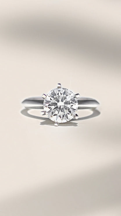 Billy Jo 3 CTW DEW Round Solitaire Moissanite Ring