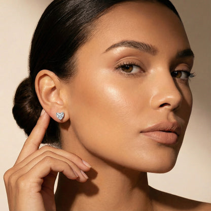 Vivian 4 CTW DEW Moissanite Heart-Shaped Stud Earrings