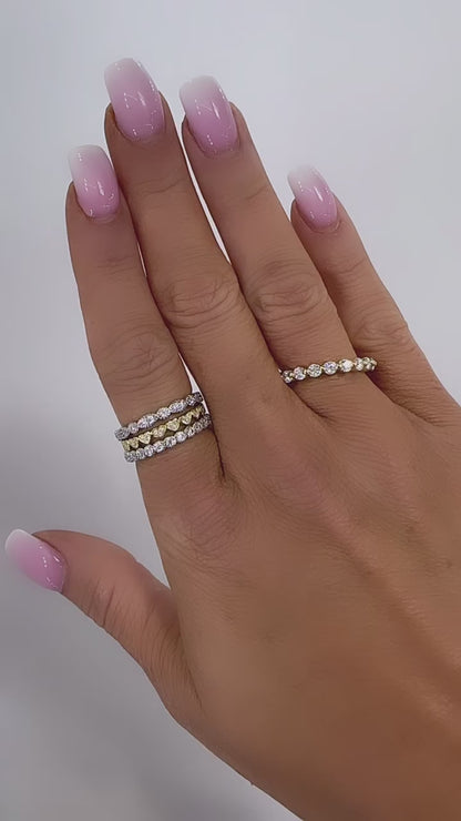 Naomi Art Deco Heart Stackable Moissanite Ring