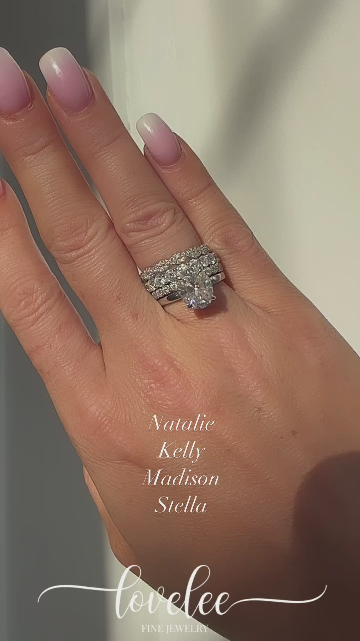 Natalie Twisted Moissanite Anniversary Stackable Band Ring