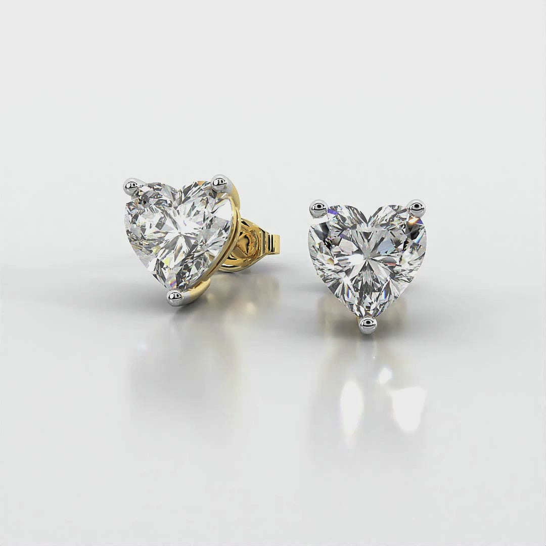 Vivian 2 CTW DEW Moissanite Heart-Shaped Stud Earrings