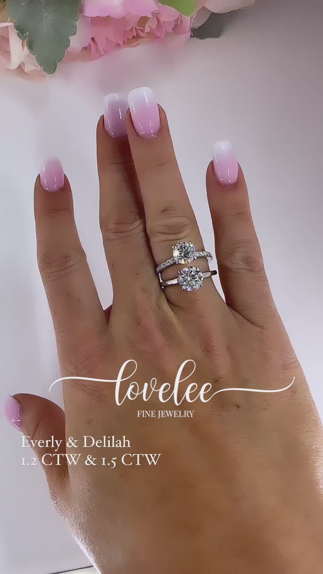 Delilah 1.3 CTW DEW Brilliant Round Moissanite Ring with Pave Band