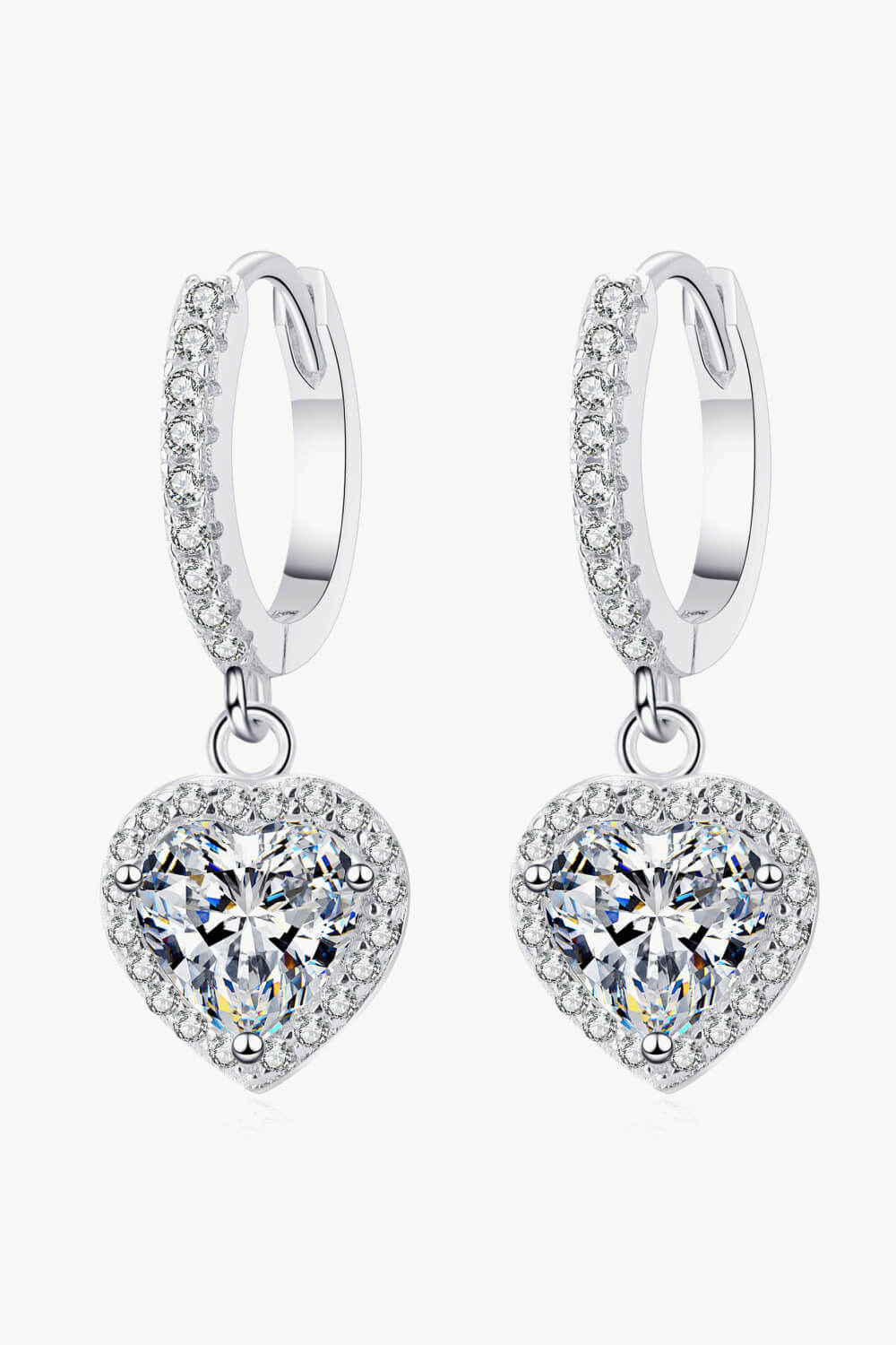 Hadley 2 CTW DEW Moissanite Heart-Shaped Drop Earrings