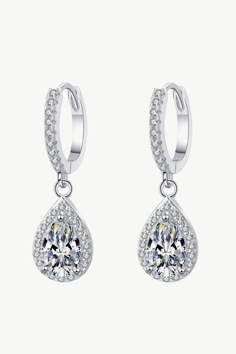 Jonna 2 CTW DEW Moissanite Dangle Teardrop Earrings