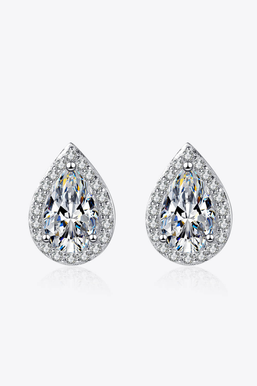 Jonna 2 CTW DEW Moissanite Teardrop Stud Earrings